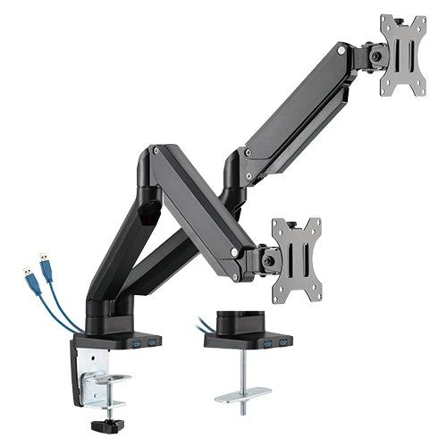 Twisted Minds Premium Counterbalance Dual Monitor Arm With 3.0 USB Port (LDT26-C024U) 17-32"