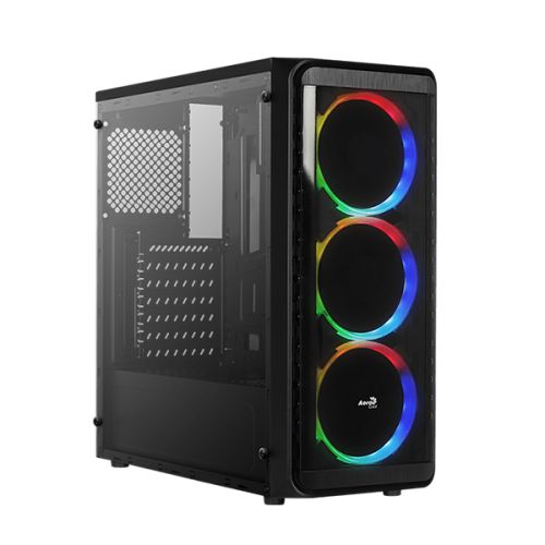 Aerocool SI-5200 RGB Mid Tower Gaming Case Glass Edition - Black