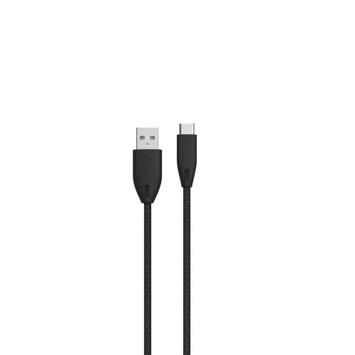 Powerology Braided USB-A to Type-C Cable 1.2M - Black