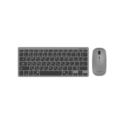 Porodo Super Slim and Portable Bluetooth Keyboard with Mouse ( English / Arabic ) - Gray