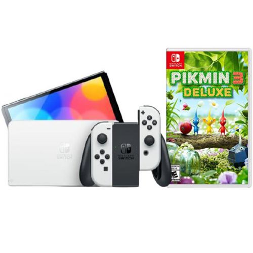 N.S – OLED Model w/ White Joy-Con - White WIith Free N.S Pikmin 3 Deluxe -R1