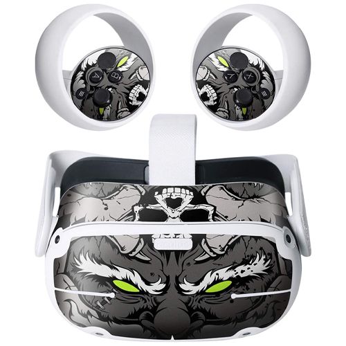 Hifylux PVC Stickers For Oculus Quest 2 VR Headphones Virtual Reality Protective Accessories - BlacK Skull