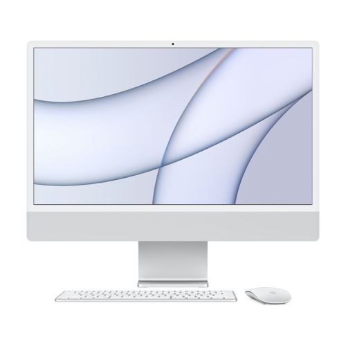 Apple 24-Inch IMAC With Retina 4.5K Display : APPLE M1 Chip With 8-Core CPU AND 7-Core GPU, 256GB - Silver - Arbic