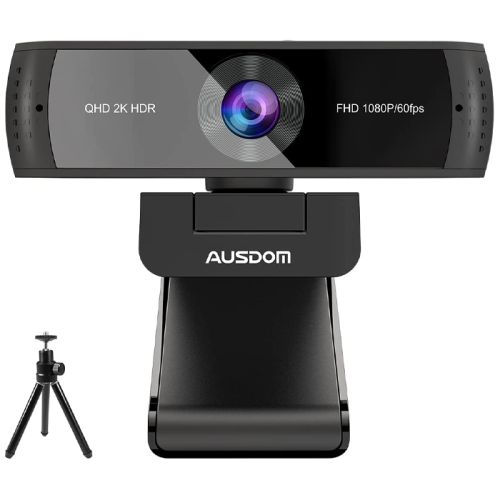 AUSDOM AW651 HDR QHD 2K Zoomable Streaming Webcam with Tripod