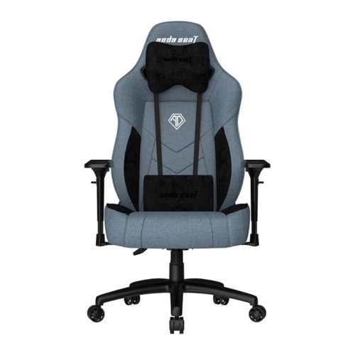 AndaSeat T-Compact Premium Gaming Chair, Linen Fabric - Black/Blue