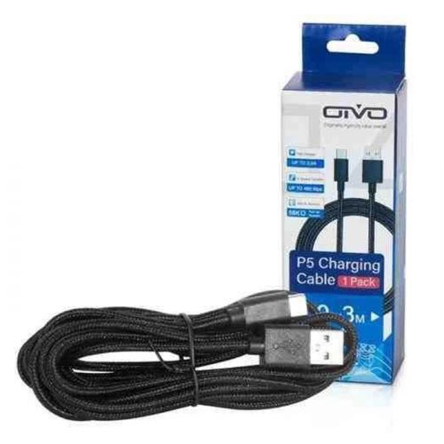 PS5 OIVO Charging Cable - 3 Meters - Black