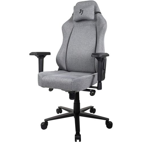 Arozzi Primo Woven Fabric Gaming Chair - Grey - Black logo