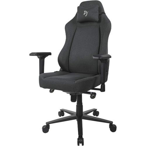 Arozzi Primo Woven Fabric Gaming Chair - Black - Grey logo