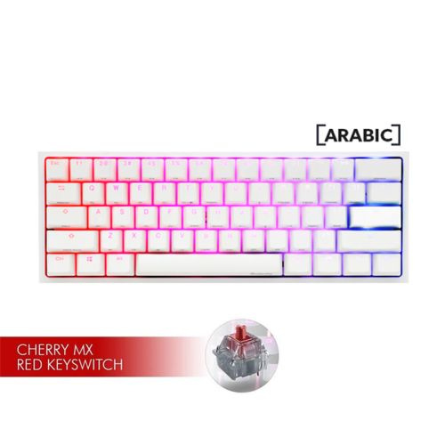 Ducky One 2 Mini English/Arabic Gaming Keyboard - White - Red Switch