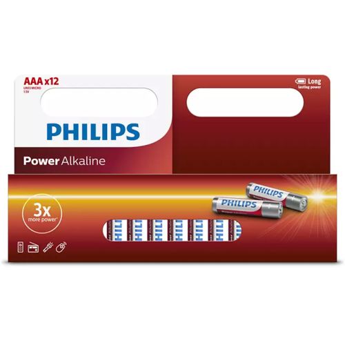 PHILIPS Power Alkaline Battery 1.5V - AAA x 12 PCS