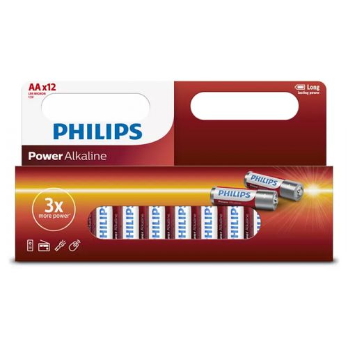 PHILIPS Power Alkaline Battery 1.5V - AA x 12 PCS