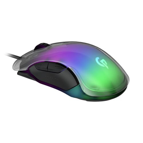 Porodo Gaming RGB 8D Crystal Shell Gaming  Mouse 12800 - Black