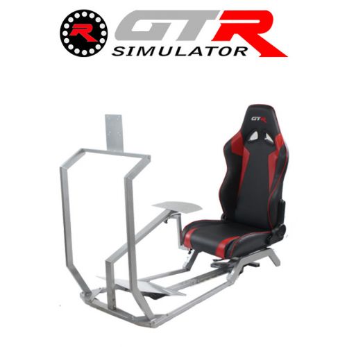 GTR Simulator GT Model with Mounts for Controls, Pedals and Display Adjustable Leatherette Seat - Black/Red (33073)