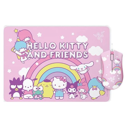 Razer DeathAdder Essential + Goliathus Mouse Mat Bundle - Hello Kitty and Friends Edition Pink