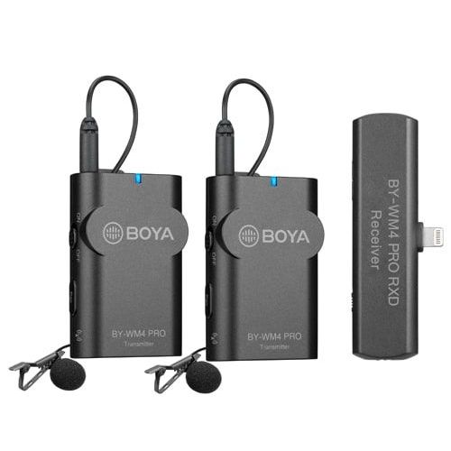 Boya By-wm4 Pro-k4 2.4 Ghz Wireless Microphone System For Ios Devices (Receiver & 2-transmitters)