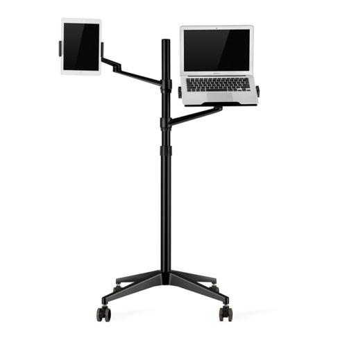 UPERGO UP-9L 3 in 1 Laptop, Smartphone And Tablet Floor Stand/Holder For upto 13" iPad And Tablet, Laptop upto 17" - Black