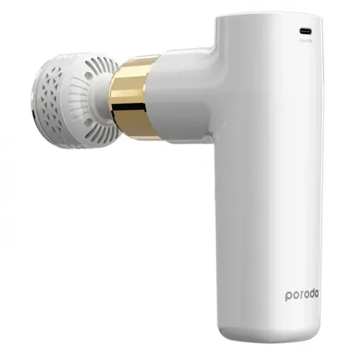 Porodo Lifestyle Hot & Cold Portable Massager With 4 Types Of Professional Massage Heads - White