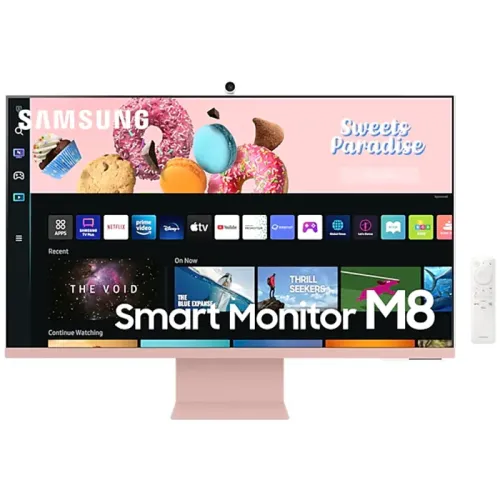 Samsung M8 32" UHD Monitor with Smart TV Experience and Iconic Slim Design - Pink