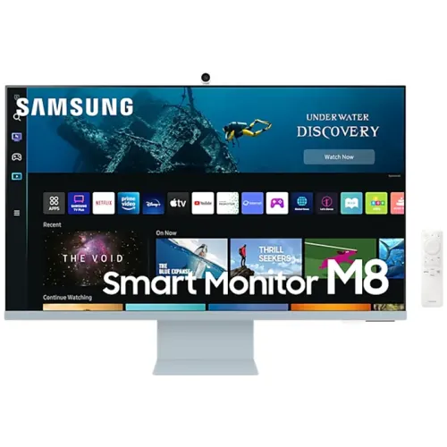 Samsung M8 32" UHD Monitor with Smart TV Experience and Iconic Slim Design - Blue