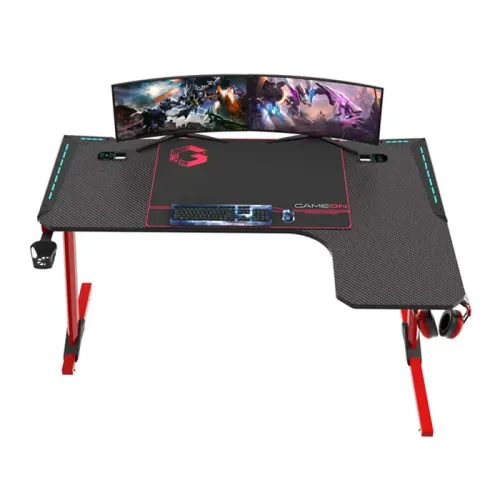 GAMEON Phantom XL-R Series L-Shaped RGB Flowing Light Gaming Desk (Size: 1400-600-720mm)  - Right