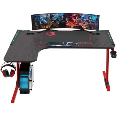 GAMEON Phantom XL-L Series L-Shaped RGB Flowing Light Gaming Desk (Size: 1400-600-720mm) - Left