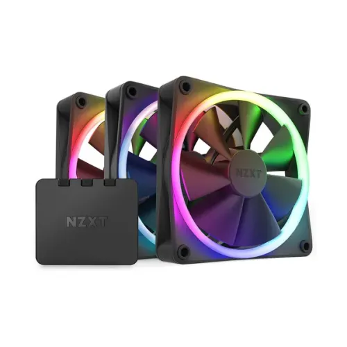 NZXT F120 RGB Triple Pack 3 x 120mm RGB Case Fans & Controller - Black