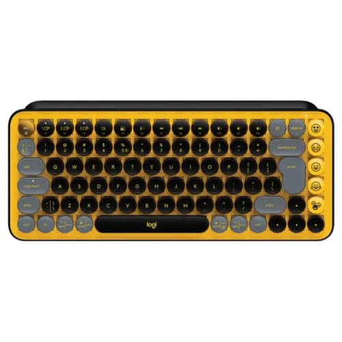 Logitech POP Keys Wireless Mechanical Emoji Keyboard, English- Blast Yellow