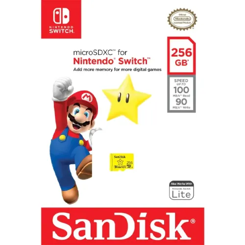 SanDisk Nintendo Switch MicroSD Memory Card - 256GB  (UP TO R100/W90 MB/s)
