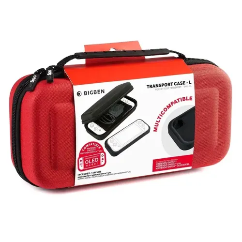 Nintendo Switch: BIGBEN Transport Case-L / Hard carrying case - Red