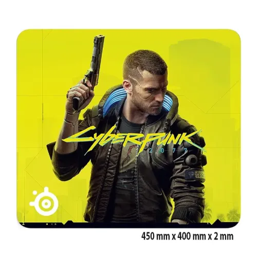 SteelSeries Qck Cyberpunk 2077 Edition Gaming MousePad - Large (450 x 400 x 2mm)