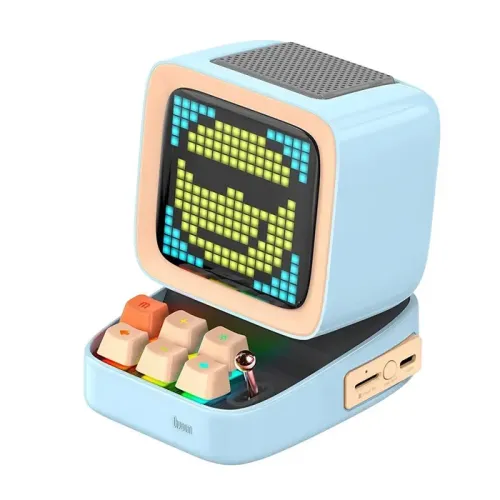 Divoom Ditoo Programable, Customizable Pixel Art LED Bluetooth Mini Speake - Blue