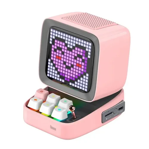 Divoom Ditoo Programable, Customizable Pixel Art LED Bluetooth Mini Speake - Pink