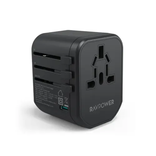 RAVPower 20W Travel Charger with 2 USB Ports and 1 Type-C Port - Black