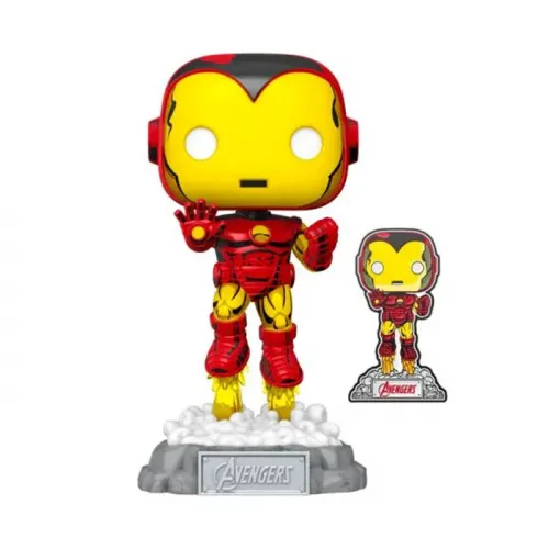 Funko Pop! Marvel: A60 - Comic Iron Man w/ Pin (Exc)