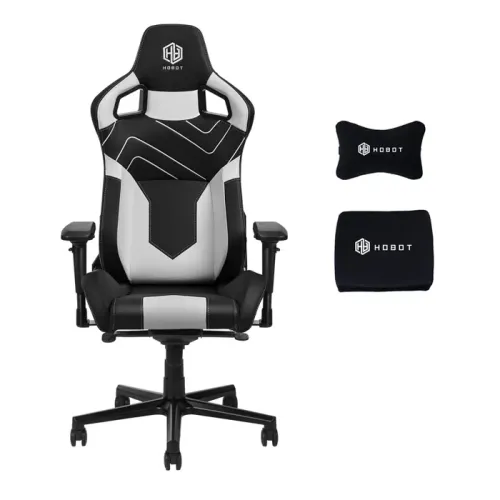 HOBOT Goldeneye Gaming Chair -  Black - White Accents