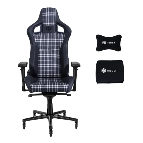 HOBOT Aviator Gaming Chair -  Black - Plaid Cloth