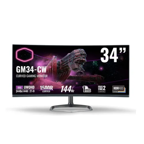 Cooler Master Gm34-cw2 34 Inch Uwqhd 144hz Curved Gaming Monitor