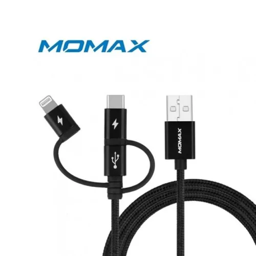 Momax One Link 3-in-1 Fast Charge/sync Usb Cable 1m - Black