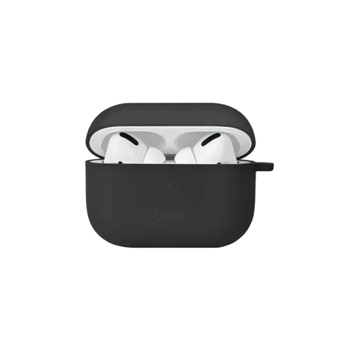 Uniq Nexo Active Hybrid Silicone Airpods Pro 2nd Gen (2022) Case With Sports Ear Hooks - Charcoal (Grey)