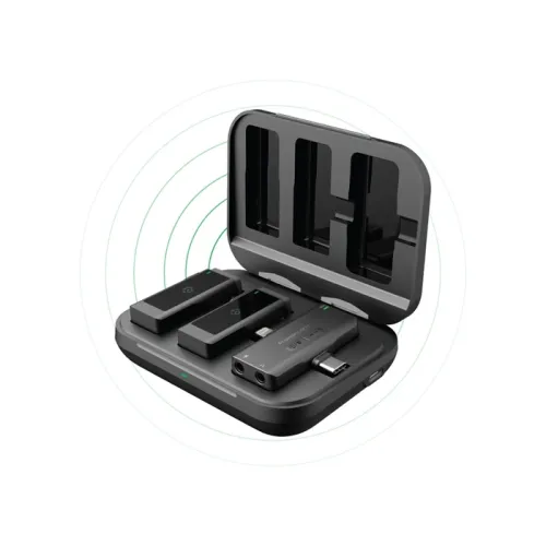 Powerology MFI Dual Connector Wireless Microphone x2 Mic Made For iPhone & iPad