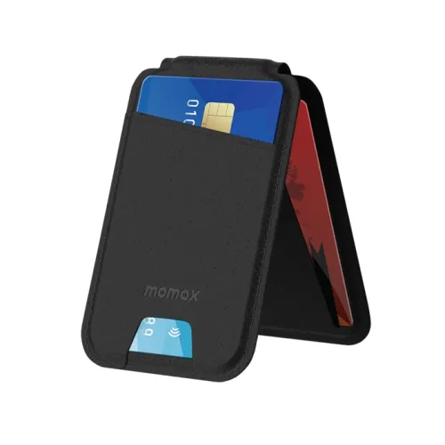 Momax 1-wallet Magnetic Card Holder With Stand - Black