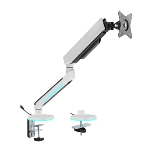 Lumi Heavy-duty Spring-assisted Monitor Arm With Rgb Lighting Ldt54-c012hl - White