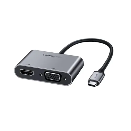 Ugreen Usb-c To Hdmi + Vga +usb 3.0 Adapter With Pd (Space Gray)