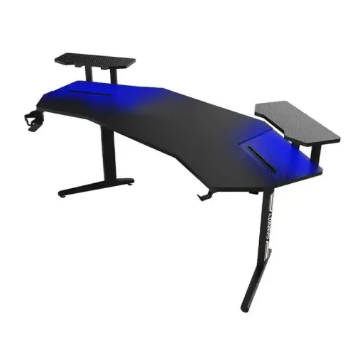 Gamvity Rgb Gaming Desk Corner E-sports Computer Gaming Desk (187x64x75cm) - Black Mt2