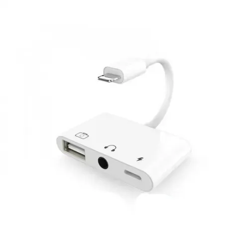 Choetech Lightining Otg Music 3in1 - White