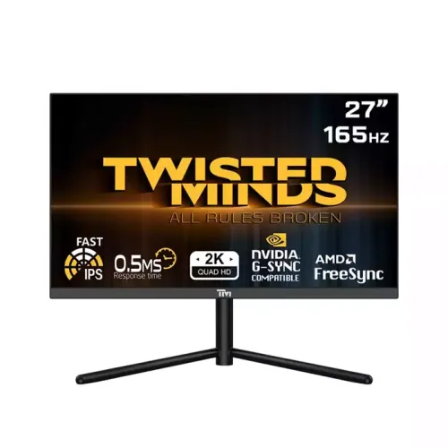 Twisted Minds 27'' Qhd Fast Ips, 165hz, 0.5ms, Hdmi 2.1, Hdr400 Rgb Gaming Monitor - Black