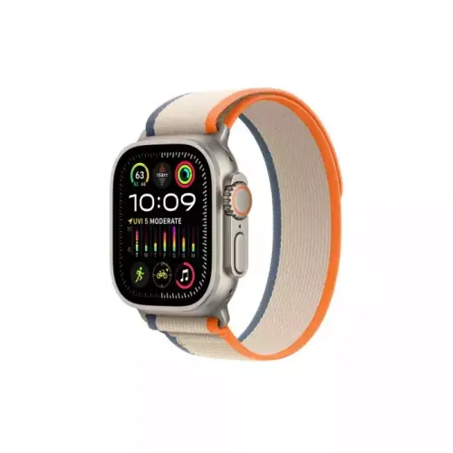 Apple Watch Ultra 2 Gps + Cellular, 49mm Titanium Case With Orange/beige Trail Loop - S/m