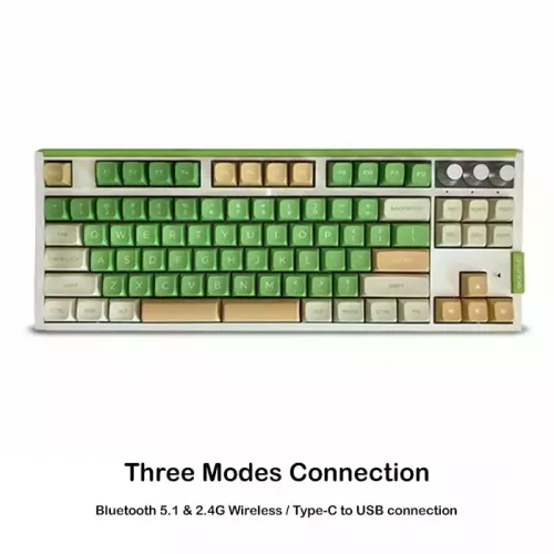 Skyloong Gk87 Three Modes Connection Mike-green Mechanical Gaming Keyboard - Switches Brown