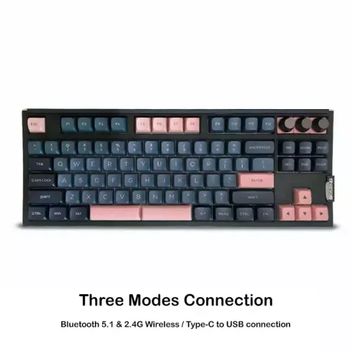Skyloong Gk87 Three Modes Connection Blue-pink Mechanical Gaming Keyboard - Switches Blue