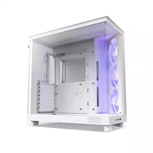 Nzxt H6 Flow Rgb Compact Dual-chamber Atx Mid Tower Case - White